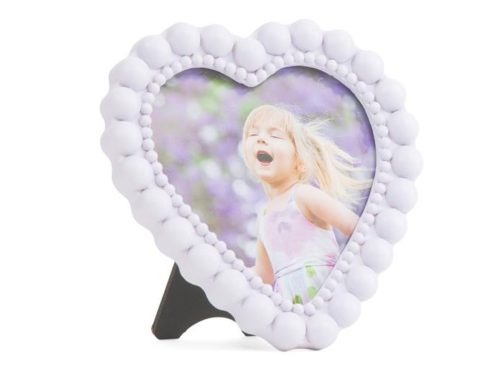 ISAAC JACOBS 4x4 Matte Double Bauble Heart Tabletop Picture Frame