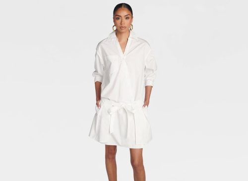 KBB by KAHLANA Women's 'The Apron Shirt Dress' - White XS