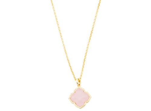 KENDRA SCOTT Gold Rose Quartz Mallory Pendant Necklace