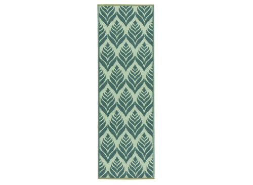 KIRKTON HOUSE 2'x6' Reversible Indoor/Outdoor Runner - Green Leaves