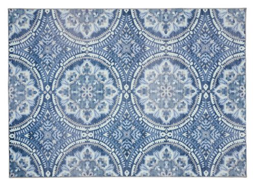 KIRKTON HOUSE 5' X 7' Washable Indoor/Outdoor Area Rug, Blue Medallions