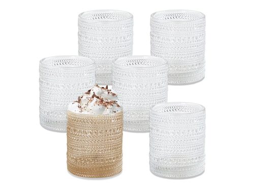 Kate Aspen 10 oz. Textured Beaded Clear Glass (Set of 6) | 27204CL