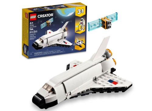 LEGO Creator 3 in 1 Space Shuttle Building Toy for Kids, Creative Gift Idea for Boys and Girls Ages 6 and Up, Build and Rebuild this Space Shuttle Toy into an Astronaut Figure or a Spaceship, 31134