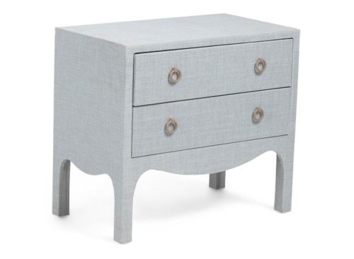 LILLIAN AUGUST 27x15x24in Two Drawer Swoop Linen Side Table
