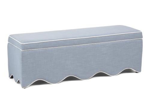 LILLIAN AUGUST 54x18x18 Scalloped Base Storage Bench