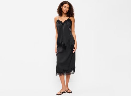 Lace Slip Midi Skirt
