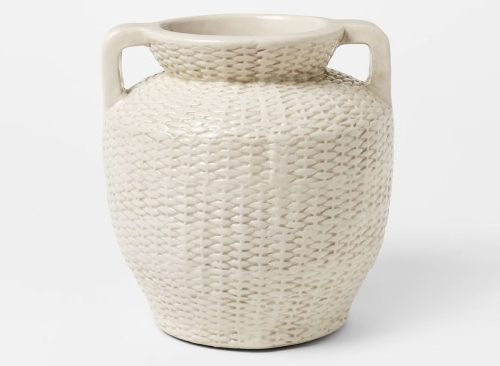 Large Woven Texture Ceramic Vase Cream - Threshold™ designed with Studio McGee