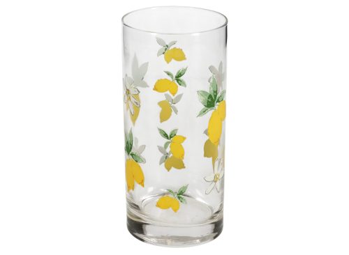Lemon Printed Glass Coolers, 16-oz.