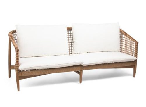 MOES HOME COLLECTION 80x24.5 Solid Teak Outdoor Kuna Love Seat