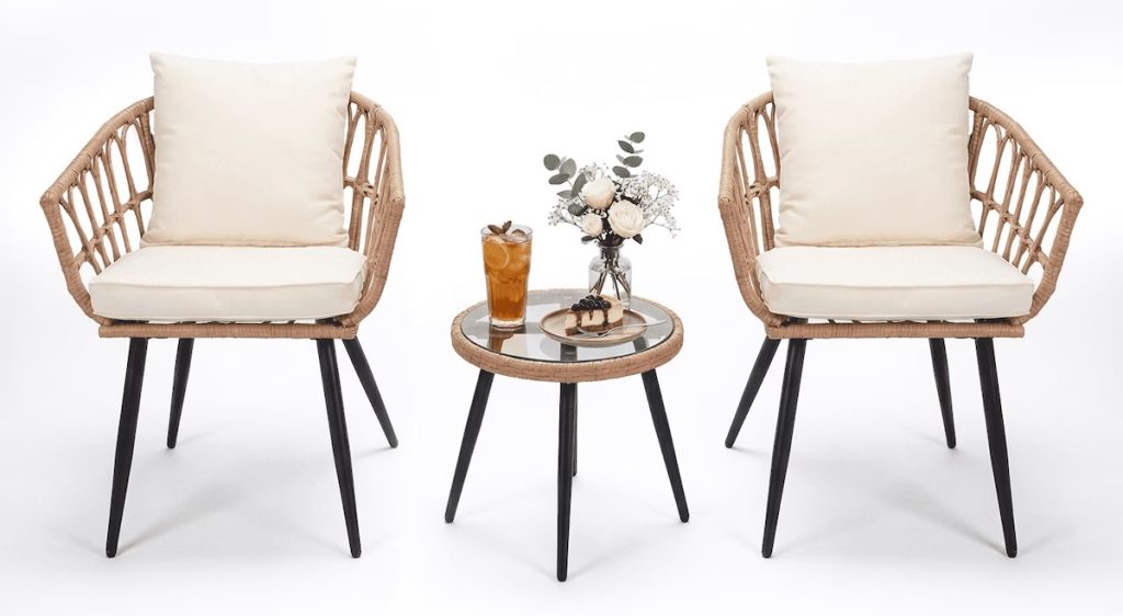 MOLIBYME 3-Piece All Weather Wicker Patio Bistro Set