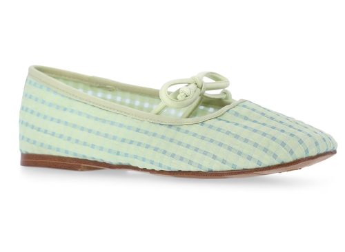 Madden NYC Little and Big Girls' Gingham Mesh Ballet Flats