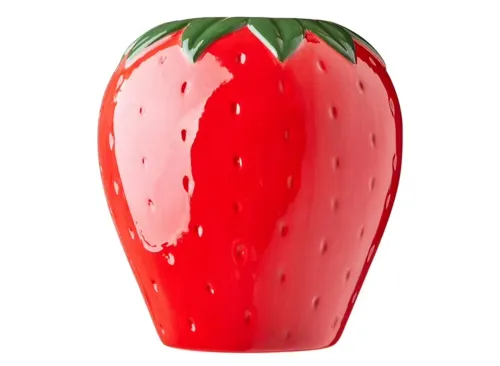 Mainstays Red Strawberry Ceramic Vase, 5.9" L x 6.1" H
