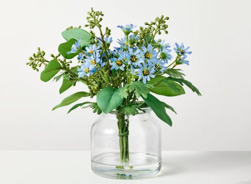 Medium Blue Flower and Leaf Arrangement - Hearth & Hand™ with Magnolia