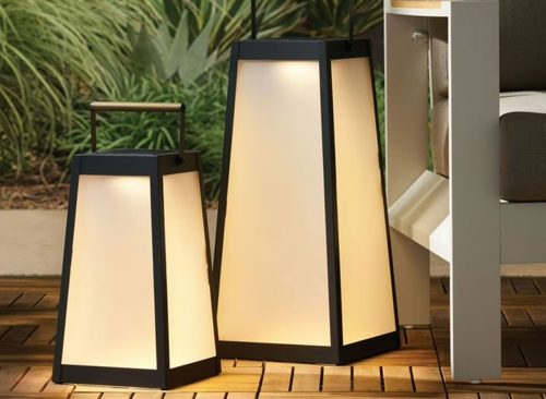 Member's Mark Vista Solar/USB Metal Lantern, Set of 2