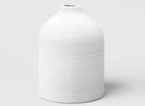 Modern Textured Ceramic Bud Vase White - Threshold™