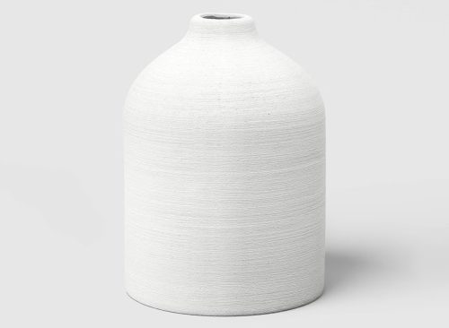 Modern Textured Ceramic Bud Vase White - Threshold™
