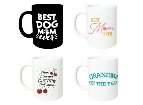 Mother's Day Themed Stoneware Mugs, 16 oz.