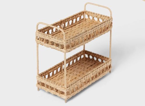 Natural Woven Tiered Tray Organizer - Threshold™