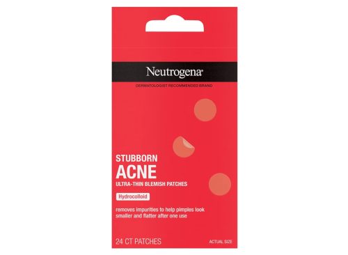 Neutrogena Stubborn Acne Pimple Patches, Acne Treatment for Face, Ultra-Thin Hydrocolloid Spot Stickers Provide Optimal Healing for Pimples, 24 Patches