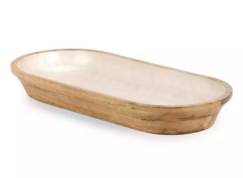 New! Cream Inlay Decorative Wood Tray