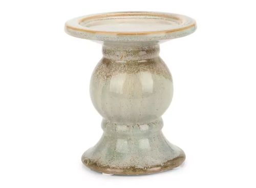 New! Glazed Ceramic Pillar Candle Holder, 4.75 in.