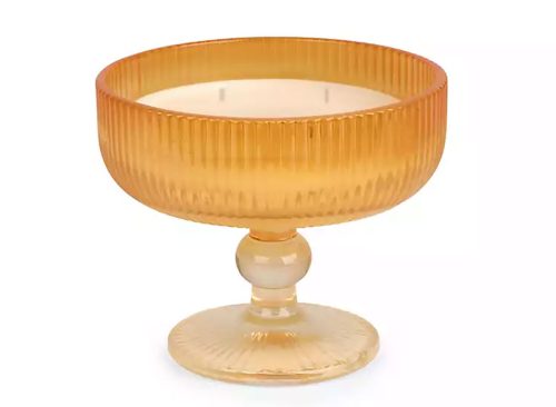 New! Yellow Coupe Shaped 3-Wick Jar Candle