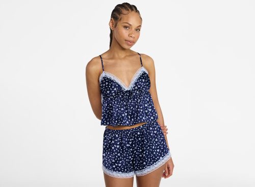 No Boundaries Satin Cami and Shorts Sleep Set, 2-Piece, Women's XS-XXL