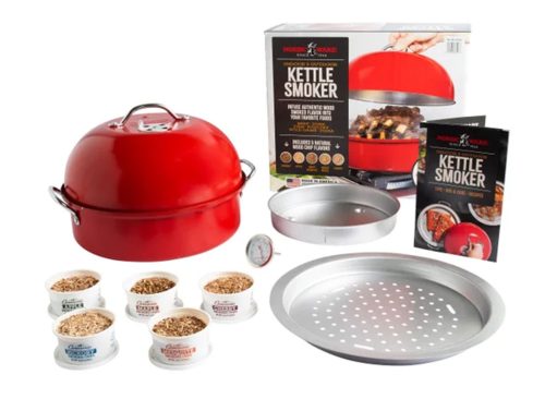 Nordic Ware Deluxe Kettle Smoker with 5 Woodchip Varieties