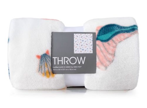 Novelty Recycled Printed Shells Plush Throw Blanket