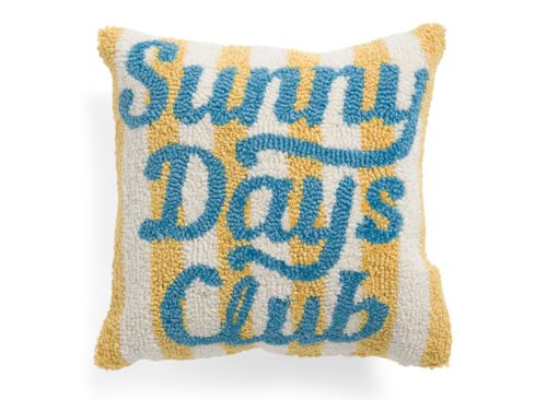 PEKING HANDICRAFT 14x14 Sunny Days Club Hooked Pillow