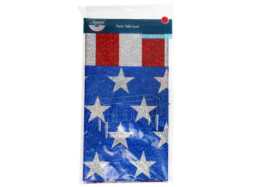 Patriotic Metallic Tablecloth, 54x108 in. 