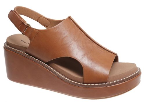 Pierre Dumas Womens Sonda-6 Slip On Slingback Wedge Sandal, Whiskey (5.5)