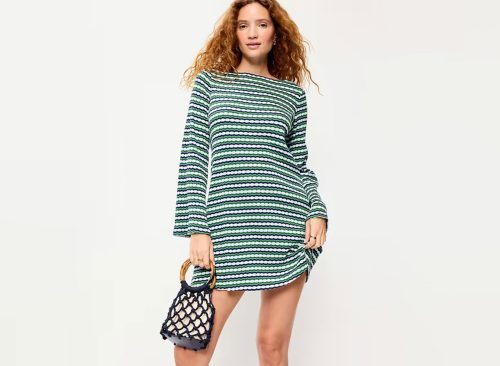 Pointelle Rib-Knit Cover-Up