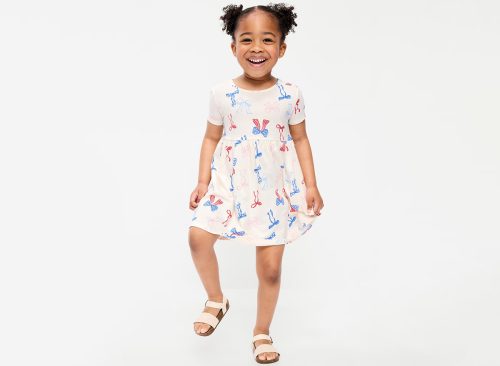 Printed Short-Sleeve Dress for Toddler Girls