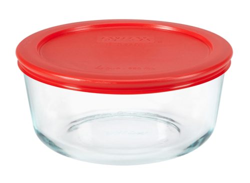 Pyrex Simply Store® 4-cup Glass Food Storage Container with Red Lid, 1 ct