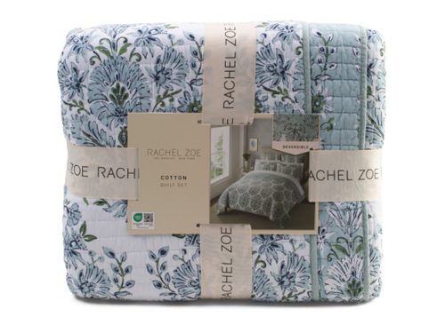 RACHEL ZOE Printed Reversible Cotton Quilt Set