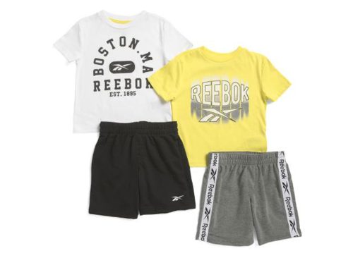 REEBOK Little Boys 4pc Short Sleeve Tees And Shorts Set
