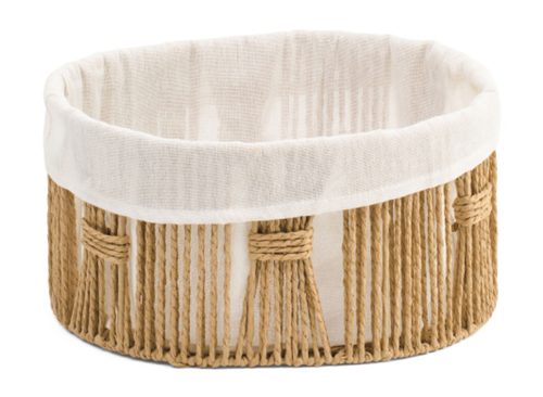 RGI Large Paper Open Weave Oval Shelf Basket With Liner