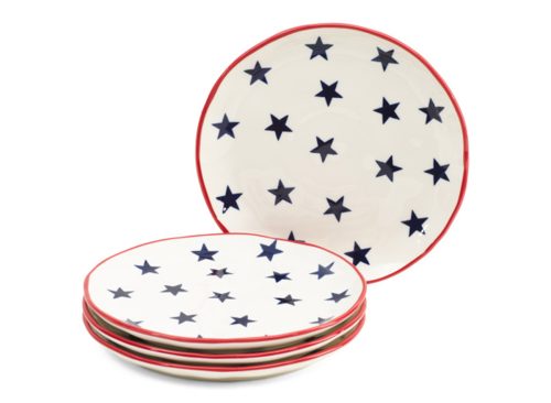 RIDGEFIELD HOME Set Of 4 Ceramic Stars Salad Plates