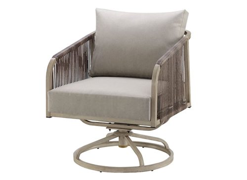 Red Shed Hanford Wicker Swivel Chair with Cushions, Gray