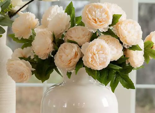 Round Glossy White Metal Vase