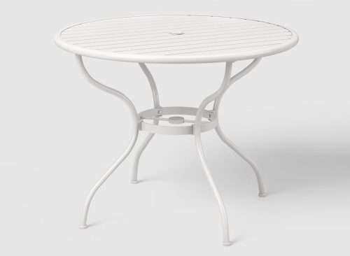 Round Metal Outdoor Patio Bistro Table White - Threshold designed w/ Studio McGee