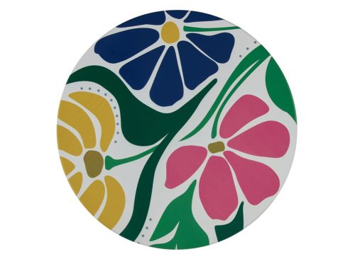 Round Printed Wooden Lazy Susan Tray, 2 Assorted Designs