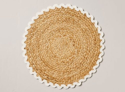 Round Woven Charger Rickrack Trim Cream - Hearth & Hand™ with Magnolia