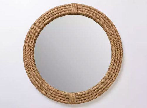 Round Woven Jute Wall Mirror