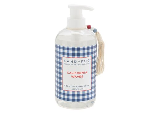 SAND AND FOG 20oz Scented Hand Soap In Plastic Gingham Bottle With Tassel