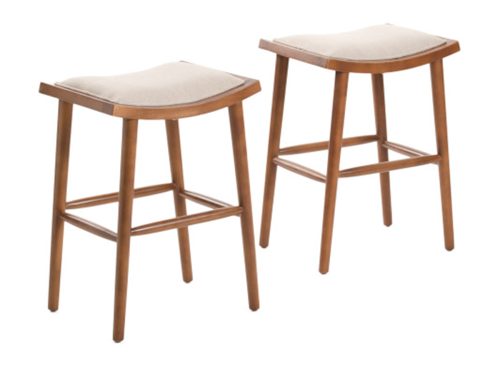 SOLE 2pk 18.5x25 Ashford Wood Frame Saddle Stools