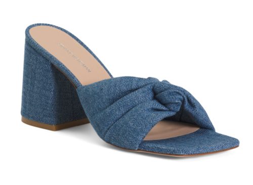 STUART WEITZMAN Made In Spain Glamknot 85 Block Slide Sandals