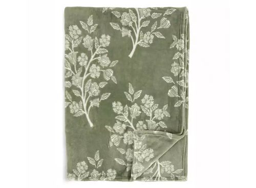 Sage and Ivory Floral Plush Throw
