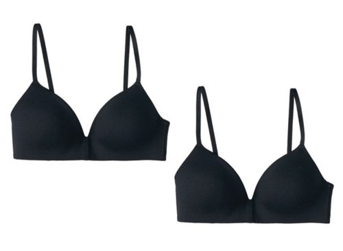 Serra 2 Pack Ladies Soft Bra - Black, XL
